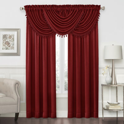 JCPenney Home Hilton Rod-Pocket Waterfall Valance, Color: Majestic Red ...