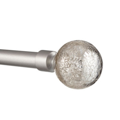 Exclusive Home Curtains Silver Aged Sphere 1 IN Adjustable Curtain Rod