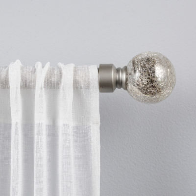 Exclusive Home Curtains Silver Aged Sphere 1 IN Adjustable Curtain Rod