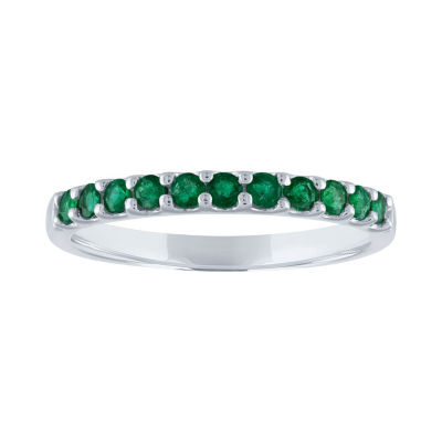 Modern Bride Gemstone Womens Genuine Green Emerald 10K White Gold ...