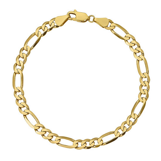 10K Gold 7 Inch Solid Figaro Chain Bracelet - JCPenney