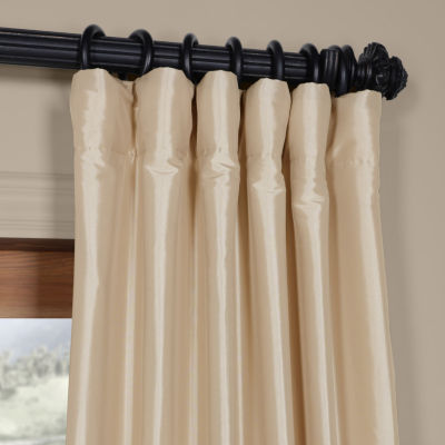 Exclusive Fabrics & Furnishing Faux Silk Taffeta Rod Pocket Energy Saving Light-Filtering Single Curtain Panel