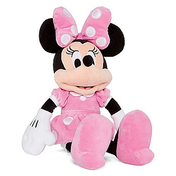 DISNEY MINNIE MOUSE DOLL PINK DRESS WHITE DOTS 17" X LARGE NEW 