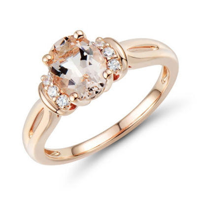 Womens Pink Morganite 10K Rose Gold Cocktail Ring