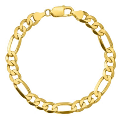 10K Gold 8 Inch Solid Figaro Chain Bracelet JCPenney