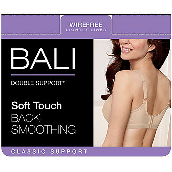 Bali Womens Double Support Soft Touch Back Smoothing Wirefree Bra, 34C 