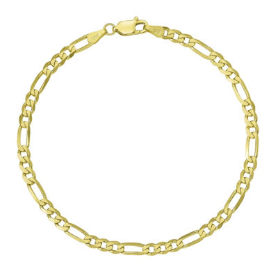 10K Gold 7 Inch Solid Figaro Chain Bracelet JCPenney