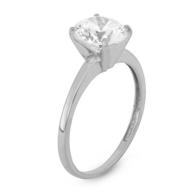 DiamonArt® Womens 2 CT. T.W. White Cubic Zirconia 10K White Gold Engagement Ring