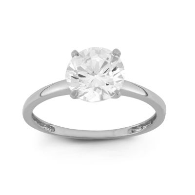 DiamonArt® Womens 2 CT. T.W. White Cubic Zirconia 10K White Gold Engagement Ring