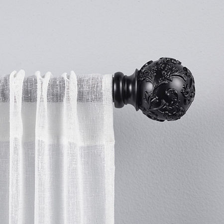 Exclusive Home Curtains Vine 1 In Adjustable Curtain Rod In Black