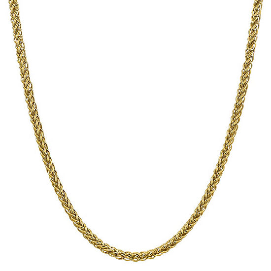 14K Gold Semisolid Wheat Chain Necklace