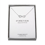 "Forever" Womens Diamond Accent Genuine White Diamond Sterling Silver Infinity Pendant Necklace