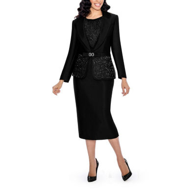 Le Suit 2-pc. Knee Length Skirt Suit, Color: Grey - JCPenney