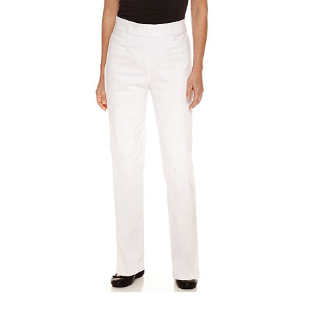 Alfred Dunner Classics Womens Allure Stretch Pant, 6 Petite, White