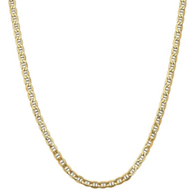 14K Gold Inch Semisolid Mariner Chain Necklace