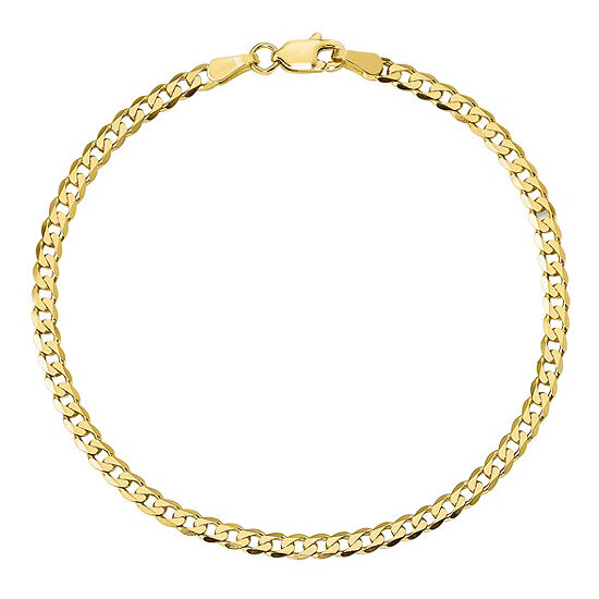 10K Gold 7 Inch Solid Curb Chain Bracelet
