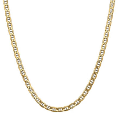 14K Gold Inch Semisolid Mariner Chain Necklace