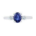 Womens Lab Created Blue Sapphire Sterling Silver Cocktail Ring