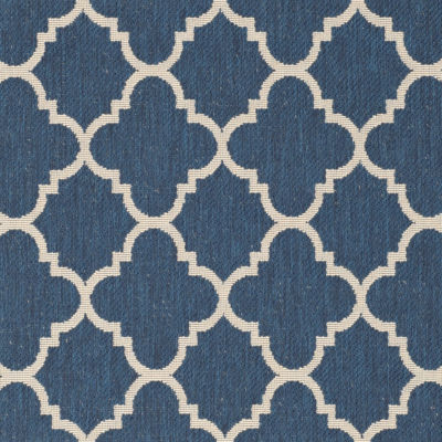 Safavieh Courtyard Collection Crispian Geometric Indoor/Outdoor Round Area Rug