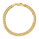 10K Gold 8 Inch Solid Curb Chain Bracelet