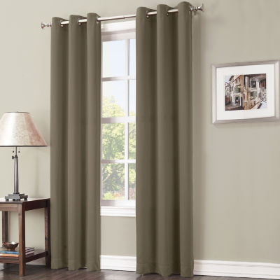 Sun Zero Evan Energy Saving Blackout Grommet Top Single Curtain Panel