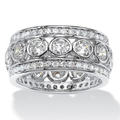 DiamonArt® 24MM 4 3/4 CT. T.W. White Cubic Zirconia Platinum Over Silver Round Band