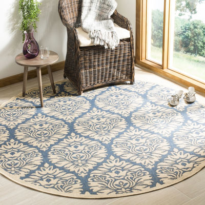 Safavieh Linden Collection Nikola Geometric RoundArea Rug