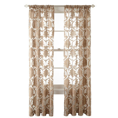 JCPenney Home Belgravia Sheer Rod Pocket Single Curtain Panel
