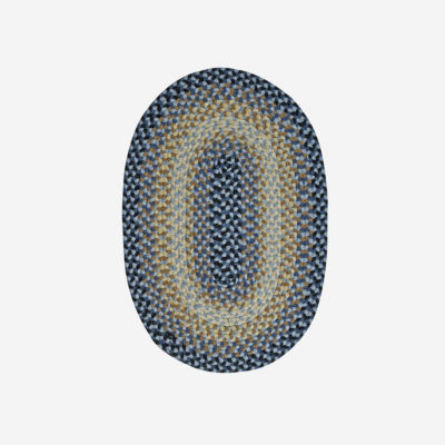 Better Trends Woodbridge Banded Braided Reversible Indoor Oval Accent Rug