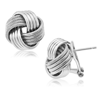 Made in Italy Sterling Silver 15.5mm Knot Stud Earrings