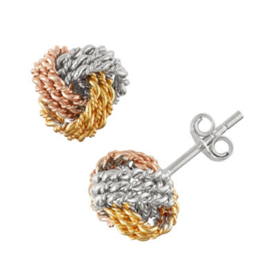 Made in Italy Sterling Silver 15.5mm Knot Stud Earrings