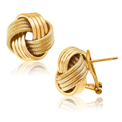 Made in Italy 10K Gold Over Silver 15.5mm Knot Stud Earrings