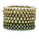 Dyed Green Freshwater Pearl 7-pc. Stretch Bracelet Set