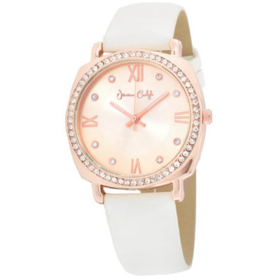 Womens White Leather Bracelet Watch St2807rg735001 JCPenney