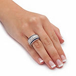 DiamonArt® Womens 3 1/4 CT. T.W. White Cubic Zirconia Platinum Over Silver Rectangular Cocktail Ring