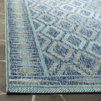 Safavieh Courtyard Collection Trent Geometric Indoor/Outdoor Square Area Rug