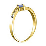 Womens Simulated Multi Color Stone 10K Gold Square Stackable Ring