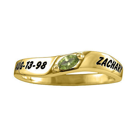 Personalized Womens Simulated 10K Gold Stackable Ring, 8
