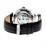 Heritor Automatic Ganzi Mens Leather Day&Date-Silver Watches
