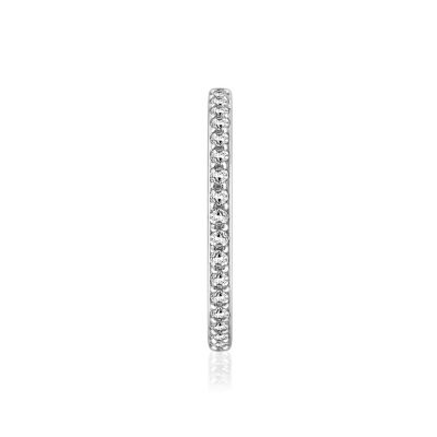 Diamonart® Round Cubic Zirconia Sterling Silver Eternity Band Ring