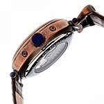 Heritor Automatic Ganzi Mens Leather Day&Date-Bronze/Silver Watches