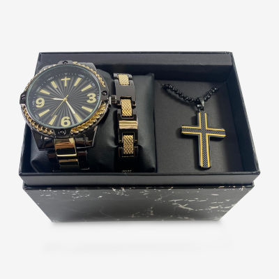 Mens Two Tone 3-pc. Watch Boxed Set Mac7133jc