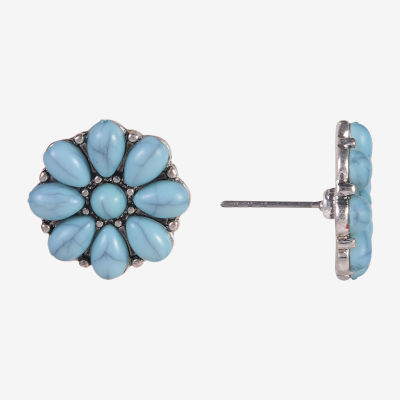 Mixit Collar Necklace And Stud Earring Silver Tone Flower 2-pc. Jewelry Set