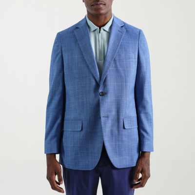 Haggar JMH Tailored Plaid Mens Windowpane Stretch Fabric Modern