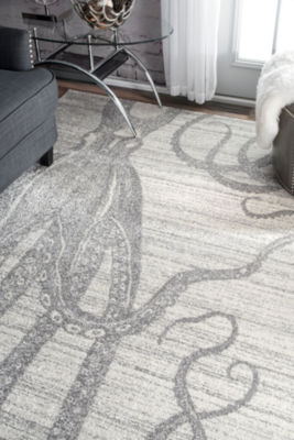 nuLoom Thomas Paul Power Loomed Octopus Rectangular Rug