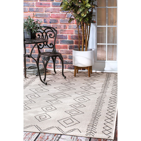 NuLoom Serna Outdoor Rectangular Rug, One Size, White