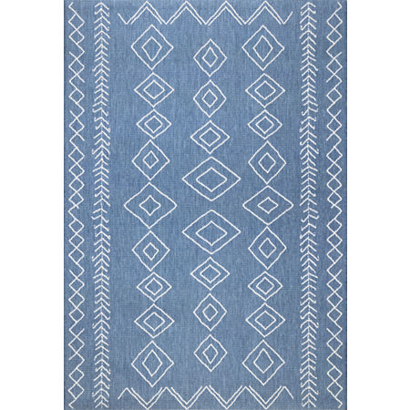 NuLoom Serna Outdoor Rectangular Rug, One Size, Blue