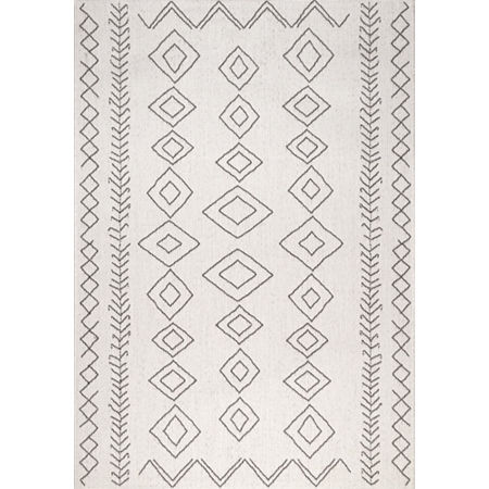 NuLoom Serna Outdoor Rectangular Rug, One Size, White