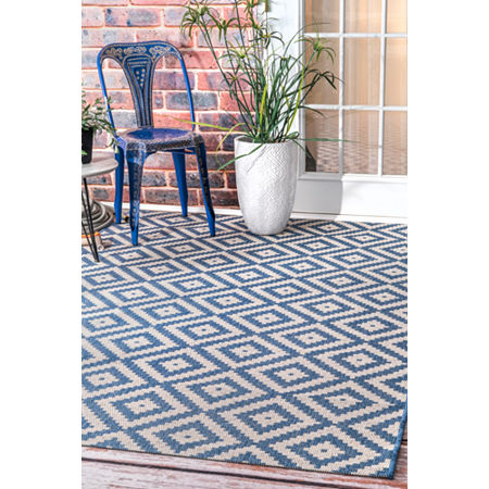 NuLoom Marybelle Tribal Diamond Trellis Rectangular Rug, One Size, Blue