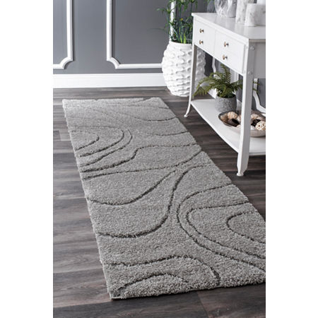 NuLoom Carolyn Modern Waves Indoor Outdoor Rectangular Runner, One Size, Gray